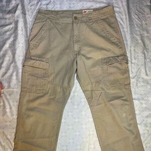 Wrangler Tan Cargo Pants Durable Cotton Blend